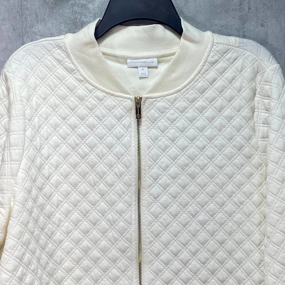 Charter Club Women's Cloud Knit Long Sleeve Textured Bomber Jacket SZ XL - Picture 3 of 7
